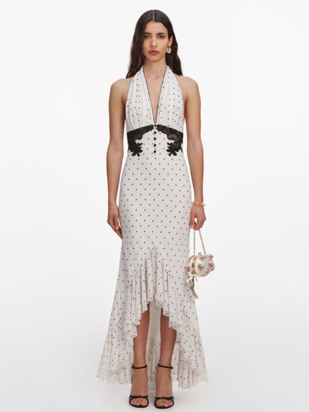 Self-Portrait NWOT POLKA DOT HALTER NECK MIDI DRESS